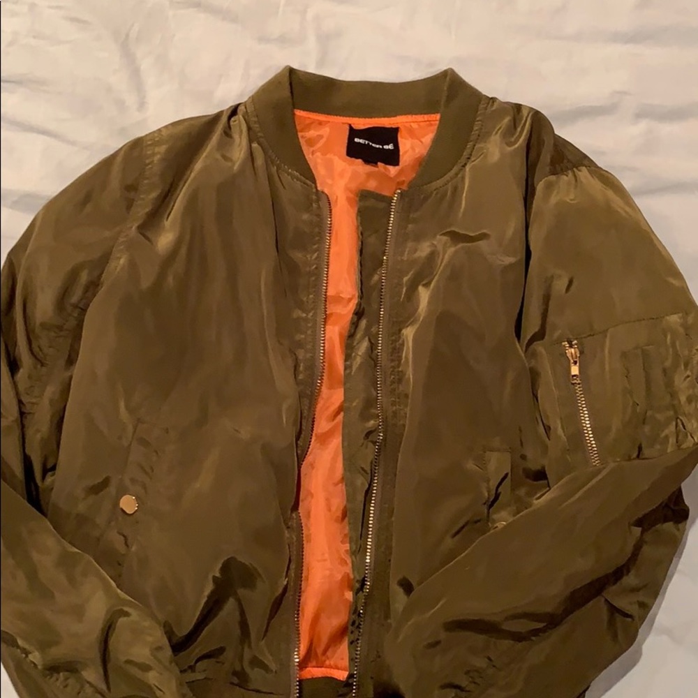 Olive bomber jacket
